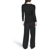 image:imageKarl Lagerfeld Womens Long Sleeve Collared Flared Sleeves Gold Buttons SweaterBlackSoft White