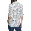 image:imageKarl Lagerfeld Womens Long Sleeve Collared Neck All Over Print Button DownSoft White Multi