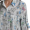 image:imageKarl Lagerfeld Womens Long Sleeve Collared Neck All Over Print Button DownSoft White Multi