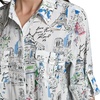 image:imageKarl Lagerfeld Womens Long Sleeve Collared Neck All Over Print Button DownSoft White Multi