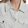 image:imageKarl Lagerfeld Womens Long Sleeve Collared Neck Bow Jacquard Denim JacketWhite Denim