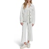 image:imageKarl Lagerfeld Womens Long Sleeve Collared Neck Bow Jacquard Denim JacketWhite Denim