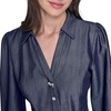 image:imageKarl Lagerfeld Womens Long Sleeve Collared Tie Waist DressIndigo