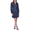 image:imageKarl Lagerfeld Womens Long Sleeve Collared Tie Waist DressIndigo