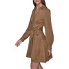 image:imageKarl Lagerfeld Womens Long Sleeve Collared Tie Waist DressVicuna