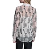 image:imageKarl Lagerfeld Womens Long Sleeve Collared Whimsical All Over Floral Lace Button DownBisqueBlack