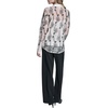 image:imageKarl Lagerfeld Womens Long Sleeve Collared Whimsical All Over Floral Lace Button DownBisqueBlack