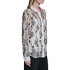 image:imageKarl Lagerfeld Womens Long Sleeve Collared Whimsical All Over Floral Lace Button DownBisqueBlack