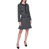 image:imageKarl Lagerfeld Womens Long Sleeve Contrast Grid Cropped Two Pockets Tweed JacketBlack Soft White
