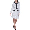 image:imageKarl Lagerfeld Womens Long Sleeve Contrast Grid Cropped Two Pockets Tweed JacketSoft White Black