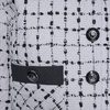 image:imageKarl Lagerfeld Womens Long Sleeve Contrast Grid Cropped Two Pockets Tweed JacketSoft White Black