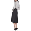 image:imageKarl Lagerfeld Womens Long Sleeve Crinkle Poly Satin Novelty Belt Midi Shirt DressBirchBlack
