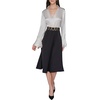 image:imageKarl Lagerfeld Womens Long Sleeve Crinkle Poly Satin Novelty Belt Midi Shirt DressBirchBlack