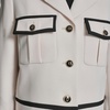 image:imageKarl Lagerfeld Womens Long Sleeve Cropped Polished Suiting JacketBisqueBlack