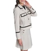 image:imageKarl Lagerfeld Womens Long Sleeve Cropped Polished Suiting JacketBisqueBlack