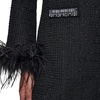 image:imageKarl Lagerfeld Womens Long Sleeve Embellished Collar Feather Trim DressBlack