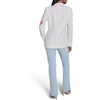 image:imageKarl Lagerfeld Womens Long Sleeve Jacket with Bold Stripes and Embroidery AccentsSoft WhiteFrench Beige