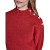 image:imageKarl Lagerfeld Womens Long Sleeve Mock Neck Crystal Button SweaterAdmiral Red