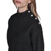 image:imageKarl Lagerfeld Womens Long Sleeve Mock Neck Crystal Button SweaterBlack