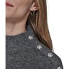 image:imageKarl Lagerfeld Womens Long Sleeve Mock Neck Crystal Button SweaterDusk Grey Heather