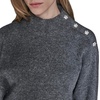 image:imageKarl Lagerfeld Womens Long Sleeve Mock Neck Crystal Button SweaterDusk Grey Heather