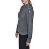 image:imageKarl Lagerfeld Womens Long Sleeve Mock Neck Crystal Button SweaterDusk Grey Heather