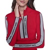 image:imageKarl Lagerfeld Womens Long Sleeve Mock Neck Logo Tape Zip Up SweaterAdmiral Red
