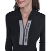 image:imageKarl Lagerfeld Womens Long Sleeve Mock Neck Logo Tape Zip Up SweaterBlack