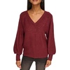 image:imageKarl Lagerfeld Womens Long Sleeve Sparkle SweaterPort WineBlack