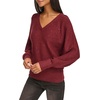 image:imageKarl Lagerfeld Womens Long Sleeve Sparkle SweaterPort WineBlack