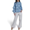 image:imageKarl Lagerfeld Womens Long Sleeve VNeck Floral Denim BlouseMedium Wash
