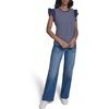 image:imageKarl Lagerfeld Womens Nautical Ruffle Sleeve Striped BlouseNaval AcademySoft White