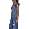 image:imageKarl Lagerfeld Womens Nautical Ruffle Sleeve Striped BlouseNaval AcademySoft White