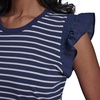 image:imageKarl Lagerfeld Womens Nautical Ruffle Sleeve Striped BlouseNaval AcademySoft White