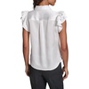 image:imageKarl Lagerfeld Womens Piping Ruffle Sleeve Collared Neck BlouseSoft White