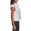 image:imageKarl Lagerfeld Womens Piping Ruffle Sleeve Collared Neck BlouseSoft White