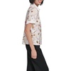 image:imageKarl Lagerfeld Womens Printed Camp Shirt with Sewing ThemeSoft White Multi