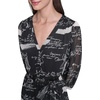 image:imageKarl Lagerfeld Womens Printed Crinkle Chiffon Tie Waist Aline Maxi DressBlackBirch Combo
