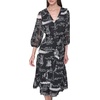 image:imageKarl Lagerfeld Womens Printed Crinkle Chiffon Tie Waist Aline Maxi DressBlackBirch Combo
