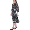image:imageKarl Lagerfeld Womens Printed Crinkle Chiffon Tie Waist Aline Maxi DressBlackBirch Combo