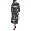 image:imageKarl Lagerfeld Womens Printed Crinkle Chiffon Tie Waist Aline Maxi DressBlackBirch Combo