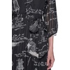 image:imageKarl Lagerfeld Womens Printed Crinkle Chiffon Tie Waist Aline Maxi DressBlackBirch Combo