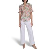 image:imageKarl Lagerfeld Womens Printed Floral Print Button DownSoft WhitePink Carnation Multi
