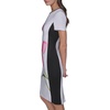 image:imageKarl Lagerfeld Womens Printed Short Sleeve Contrasting Sheath DressSoft White Pink Sherbet Combo