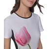 image:imageKarl Lagerfeld Womens Printed Short Sleeve Contrasting Sheath DressSoft White Pink Sherbet Combo