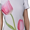 image:imageKarl Lagerfeld Womens Printed Short Sleeve Contrasting Sheath DressSoft White Pink Sherbet Combo