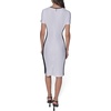 image:imageKarl Lagerfeld Womens Printed Short Sleeve Contrasting Sheath DressSoft White Pink Sherbet Combo