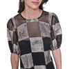 image:imageKarl Lagerfeld Womens Puff Sleeve Graphic Burnout Aline DressBlackBirch Multi
