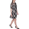 image:imageKarl Lagerfeld Womens Puff Sleeve Graphic Burnout Aline DressBlackBirch Multi