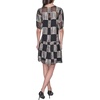 image:imageKarl Lagerfeld Womens Puff Sleeve Graphic Burnout Aline DressBlackBirch Multi